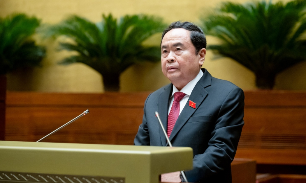 Chủ tịch Quốc hội Trần Thanh Mẫn phát biểu bế mạc kỳ họp - Ảnh: Quochoi.vn