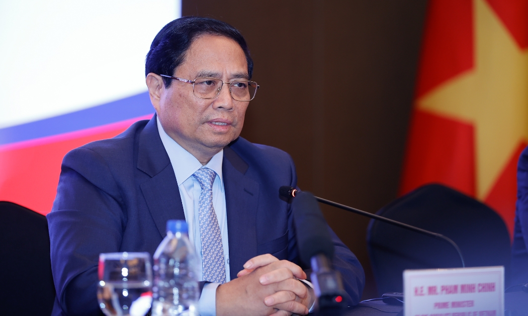 Thủ tướng Chính phủ Phạm Minh Chính phát biểu tại cuộc gặp - Ảnh: VGP