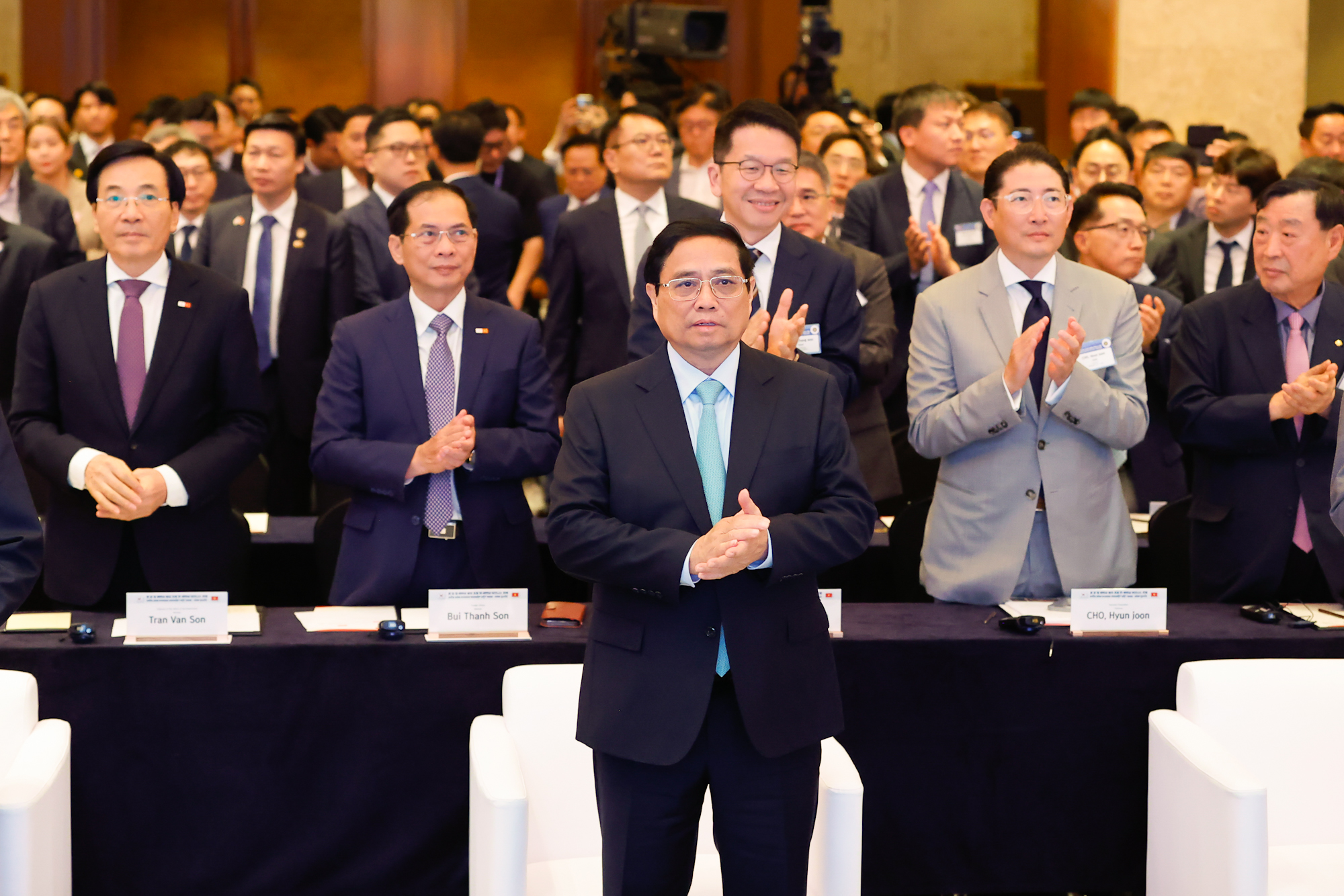Thủ tướng Phạm Minh Chính dự Diễn đàn Doanh nghiệp Việt Nam-Hàn Quốc - Ảnh: VGP