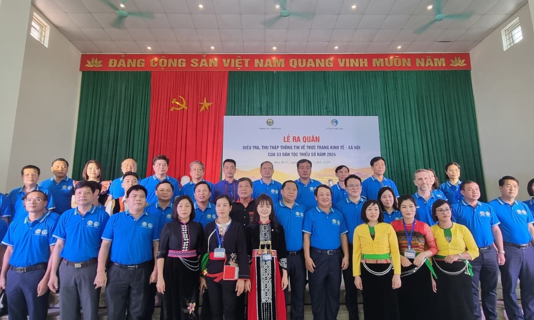 Lễ ra quân điều tra, thu thập thông tin về thực trạng kinh tế - xã hội của 53 dân tộc thiểu số năm 2024 sáng ngày 1/7.