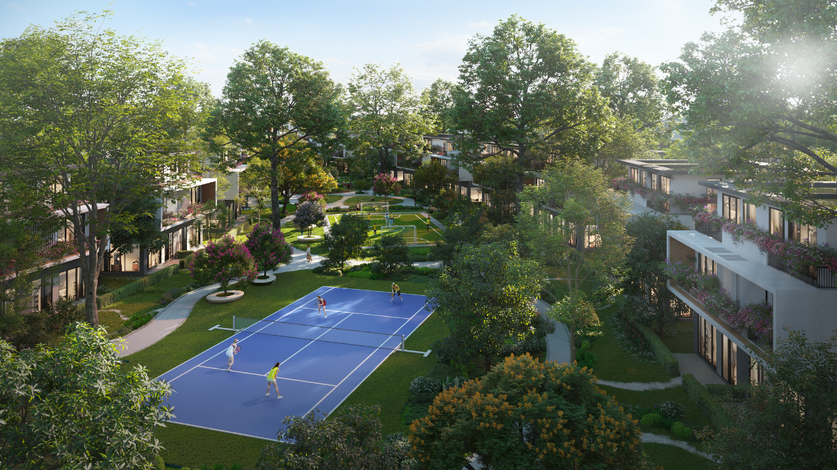 S&acirc;n chơi tennis tại khu rừng vận động Playing Forest.