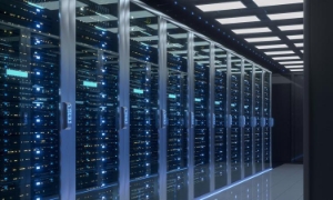 Bên trong một trung tâm dữ liệu. 