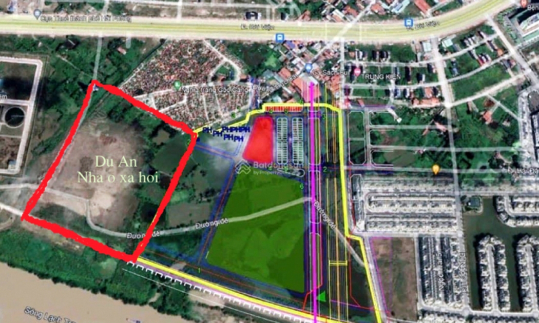 Khu đất thực hiện dự án Khu nhà ở xã hội tại Khu đô thị Cầu Rào 2 mà liên danh TTD Holding và Hưng Thịnh INCONS được lựa chọn làm nhà đầu tư