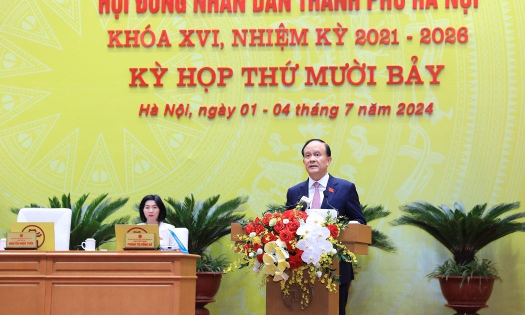  Chủ tịch HĐND thành phố Nguyễn Ngọc Tuấn phát biểu bế mạc Kỳ họp thứ 17 HĐND thành phố Hà Nội khóa XVI.