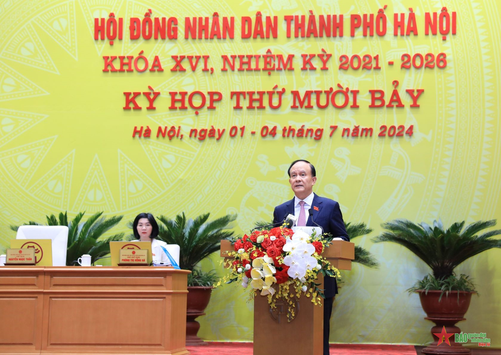  Chủ tịch HĐND thành phố Nguyễn Ngọc Tuấn phát biểu bế mạc Kỳ họp thứ 17 HĐND thành phố Hà Nội khóa XVI.