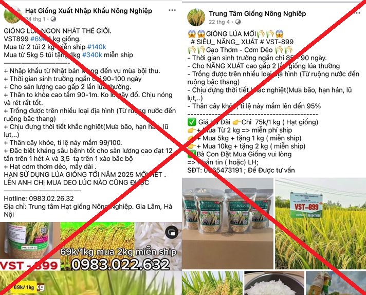 Một số bài đăng quảng cáo của các đối tượng trên mạng xã hội Facebook. Ảnh: Bộ Công an.