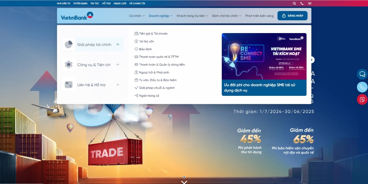 Kh&aacute;ch h&agrave;ng dễ d&agrave;ng t&igrave;m kiếm c&aacute;c th&ocirc;ng tin sản phẩm, dịch vụ của VietinBank.