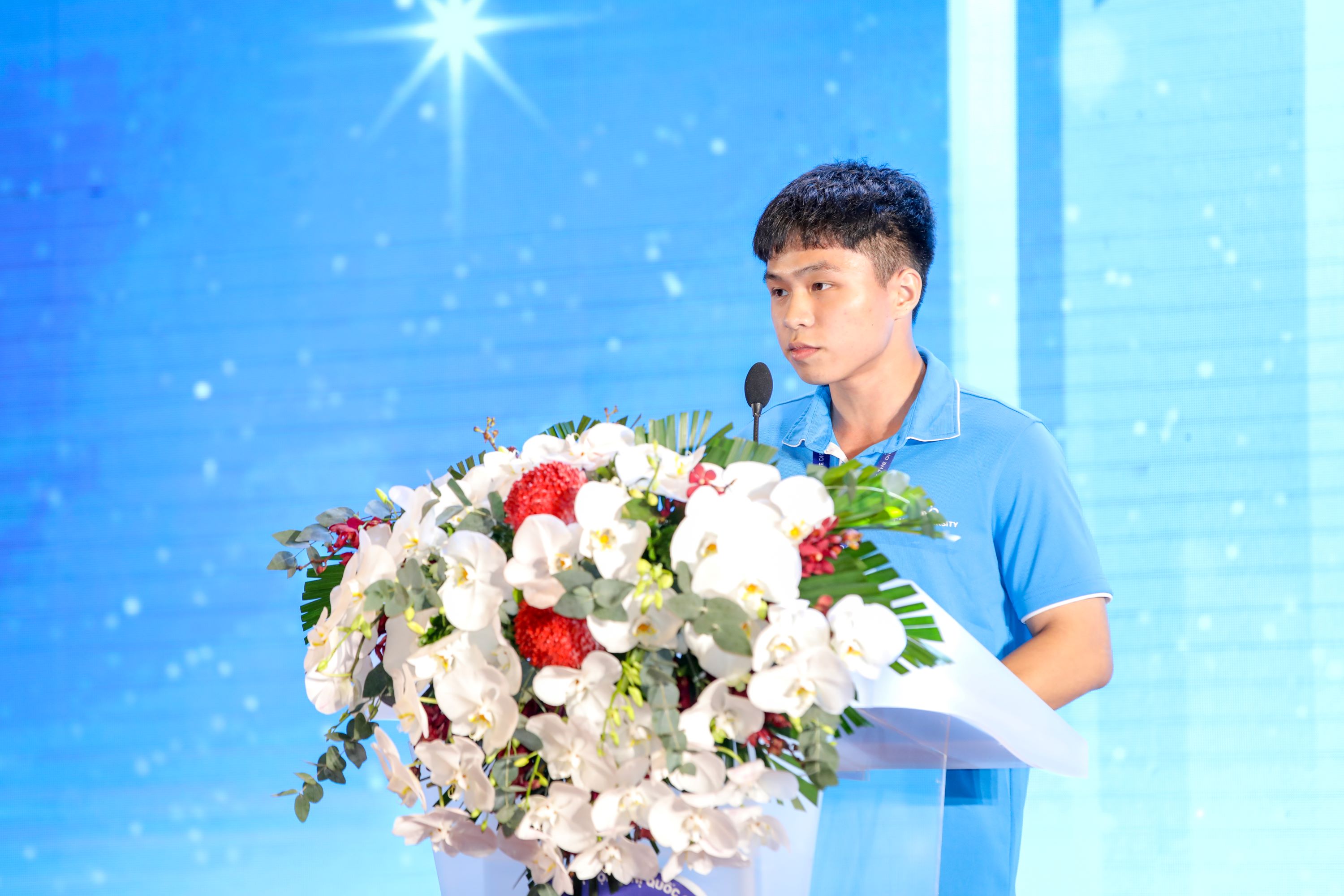 Sinh viên Lương Đình Bút tại Lễ Khai giảng trường Đại học CMC.