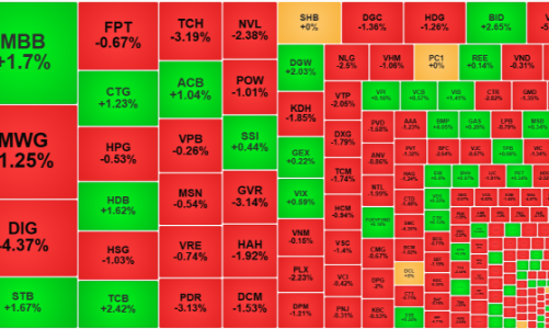 Cổ phiếu ngân hàng “xanh mướt”, VN-Index vẫn đỏ