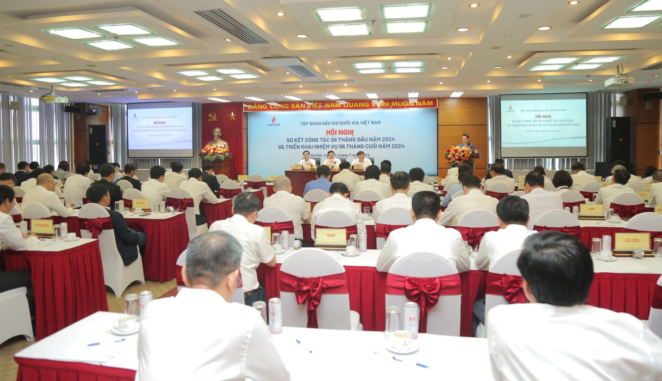 Hội nghị sơ kết c&ocirc;ng t&aacute;c 6 th&aacute;ng đầu năm, triển khai nhiệm vụ 6 th&aacute;ng cuối năm 2024 của Tập đo&agrave;n Dầu kh&iacute; Việt Nam.