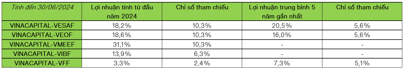 Lợi nhuận quỹ mở VinaCapital