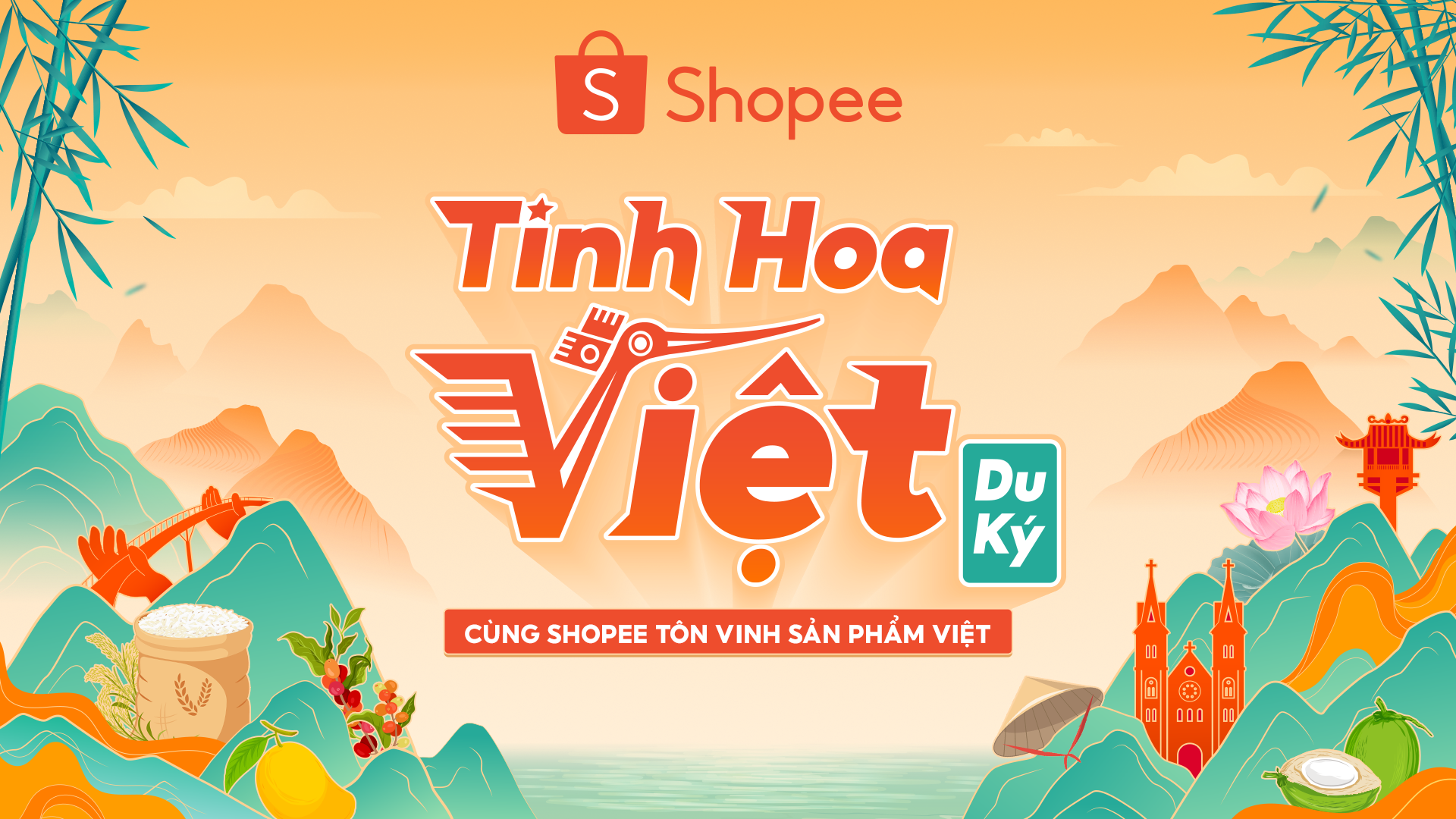 Shopee ra mắt livestream “Tinh Hoa Việt Du Ký” phát sóng định kỳ vào ngày 15 hàng tháng, giới thiệu các câu chuyện thương hiệu Việt truyền cảm hứng & các sản phẩm địa phương, nông sản, đặc sản đến từ 20 tỉnh thành.