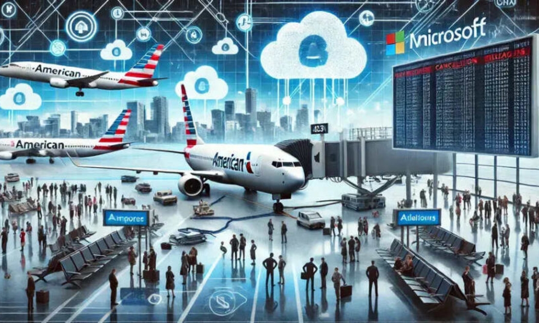Sự cố hệ thống máy tính sử dụng dịch vụ Microsoft cloud đã ảnh hưởng trực tiếp tới hãng hàng không American Airlines - Ảnh minh họa.