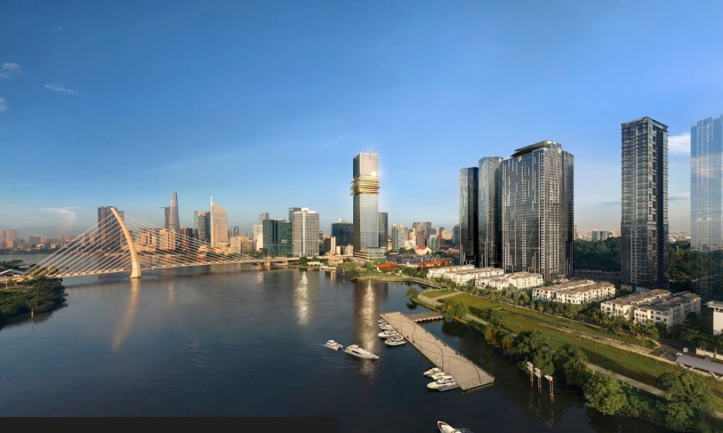 Tòa nhà thương mại Marina Central Tower trong khu phức hợp bất động sản hàng hiệu Grand Marina, Saigon. Ảnh: Masterise Homes.