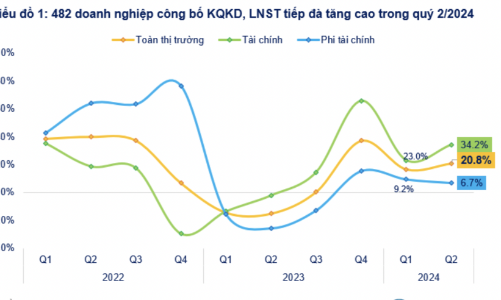 Cập nhật lợi nhuận quý 2/2024: Tăng trưởng 21% vượt xa quý 1, bất động sản hồi phục đáng kể 