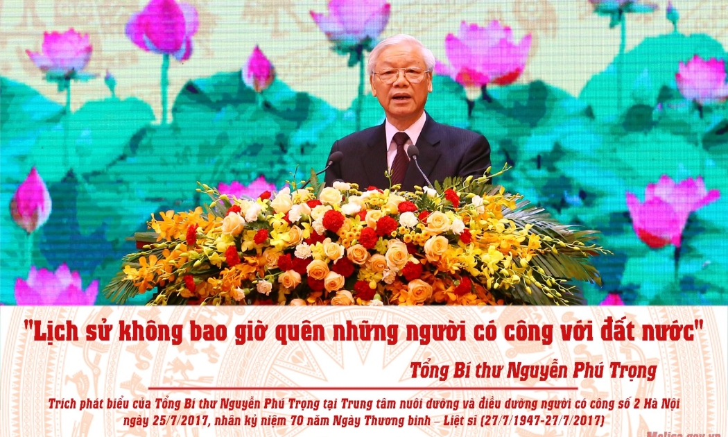 Tổng Bí thư Nguyễn Phú Trọng luôn dành sự quan tâm đặc biệt đến công tác người có công với cách mạng. Ảnh: MOLISA.
