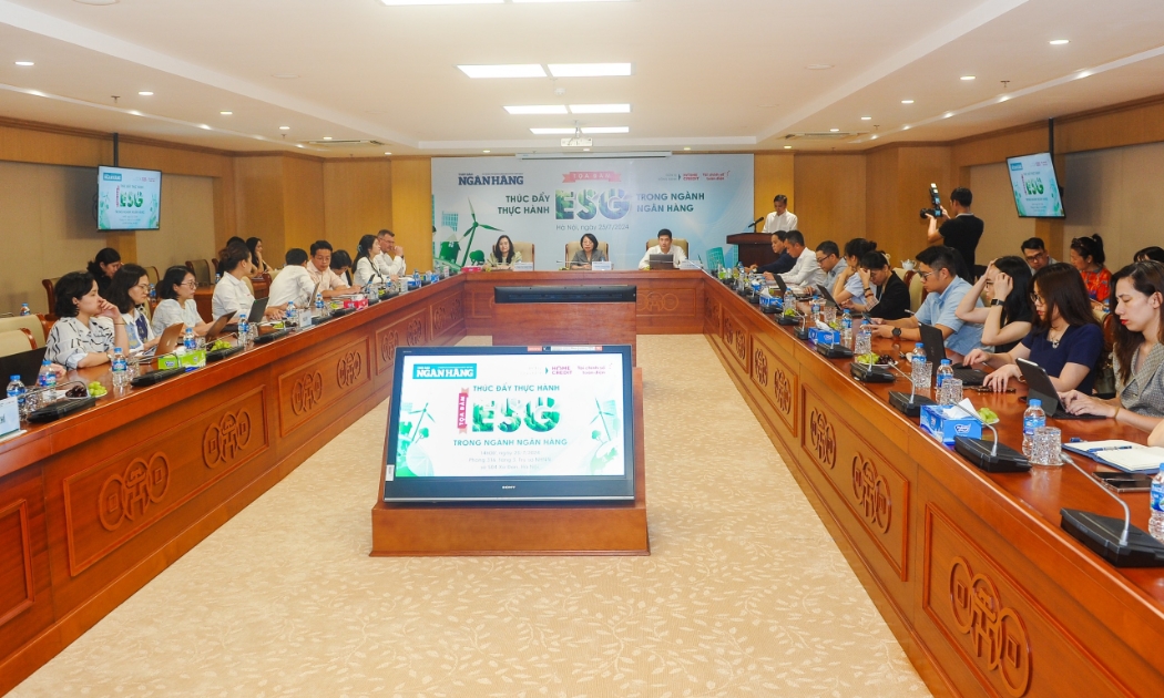 Tọa đàm “Thúc đẩy thực hành ESG trong ngành ngân hàng”. Nguồn: Thời báo Ngân hàng