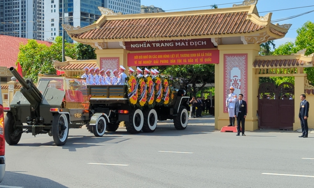 Tổng Bí thư Nguyễn Phú Trọng được an táng tại Nghĩa trang Mai Dịch (thành phố Hà Nội)