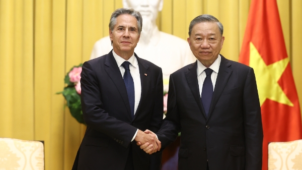 Chủ tịch nước Tô Lâm tiếp Ngoại trưởng Mỹ sang Việt Nam chia buồn Tổng Bí thư Nguyễn Phú Trọng qua đời