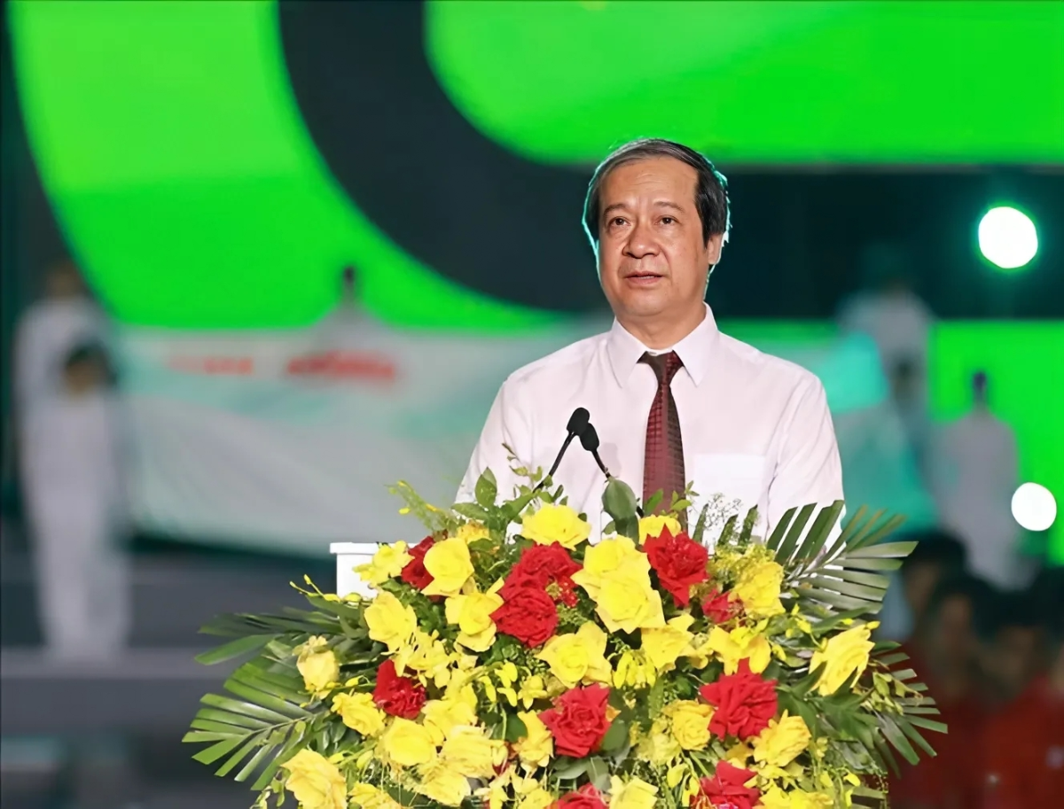 Ông Nguyễn Kim Sơn, Bộ trưởng Bộ Giáo dục đào tạo phát biểu tại lễ khai mạc 