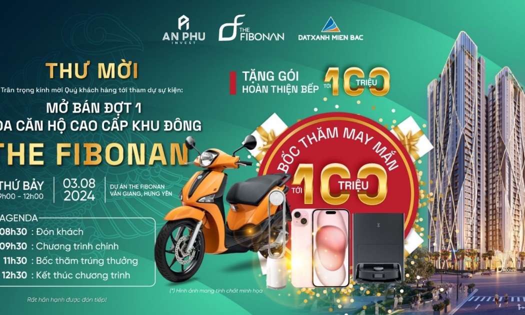 Sự kiện mở bán chính thức đợt 1 dự án The Fibonan được đông đảo khách hàng đón chờ.