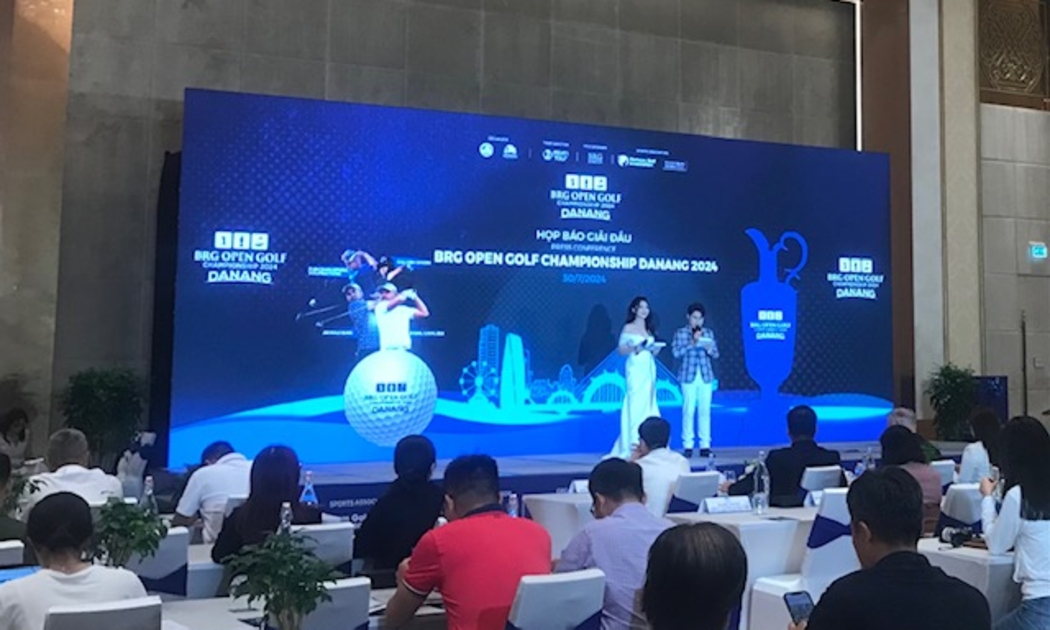Quang cảnh họp báo Giải BRG Open Golf Championship Danang 2024. Ảnh Ngô Anh Văn