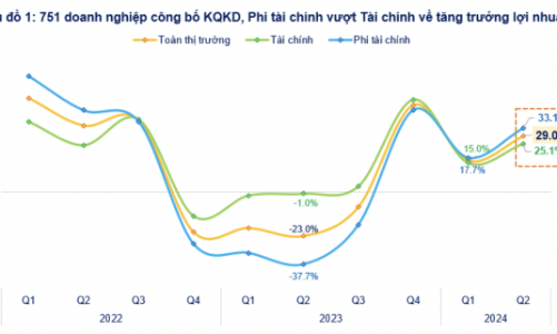 Cập nhật lợi nhuận quý 2/2024: Nhóm phi tài chính bất ngờ trỗi dậy tăng 33%