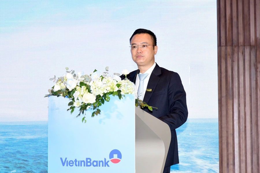 Ph&oacute; Tổng gi&aacute;m đốc VietinBank Nguyễn Đ&igrave;nh Vinh ph&aacute;t biểu tại sự kiện.