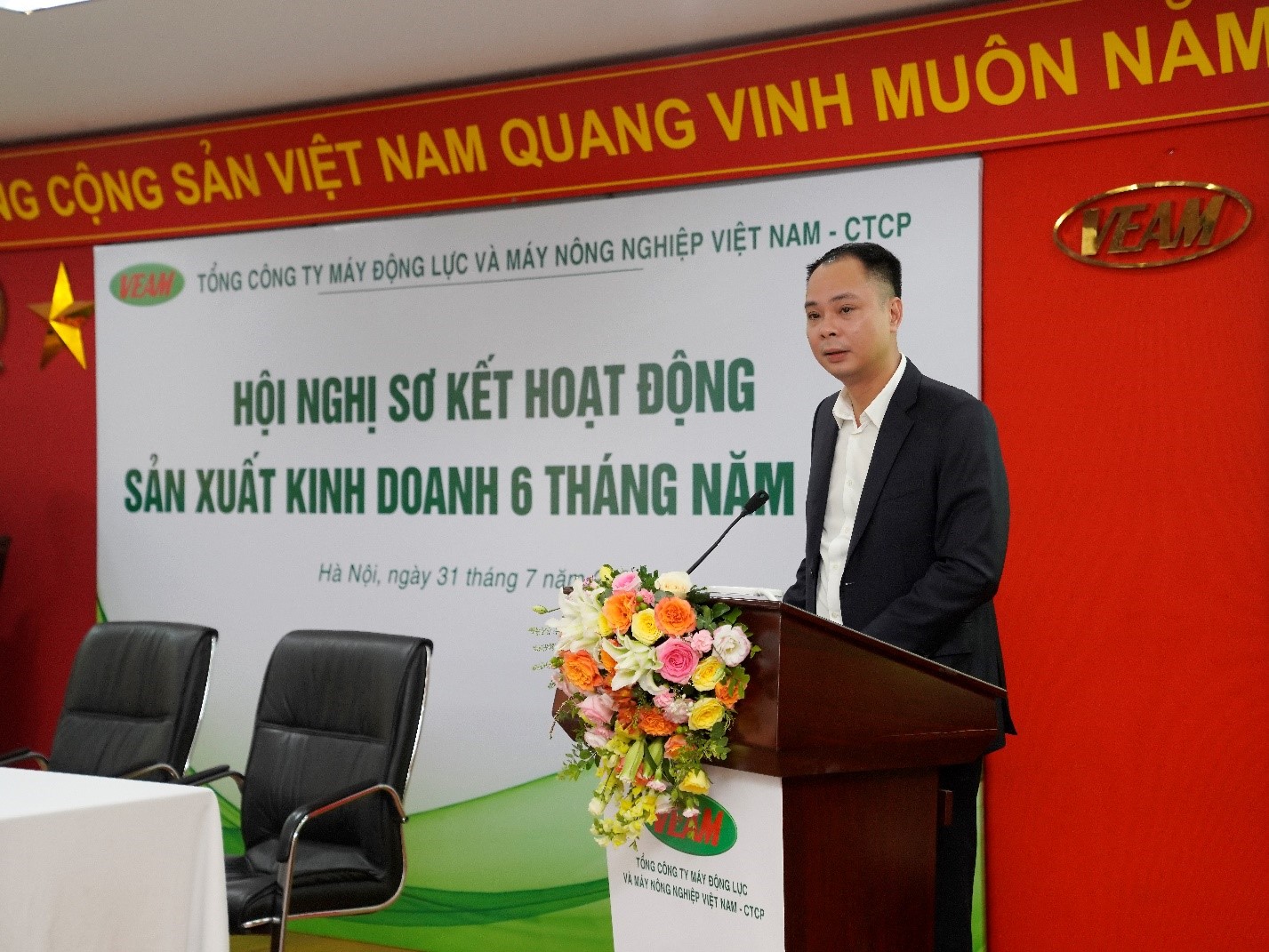 Ông Ngô Khải Hoàn - Chủ tịch HĐQT VEAM phát biểu tại Hội nghị.