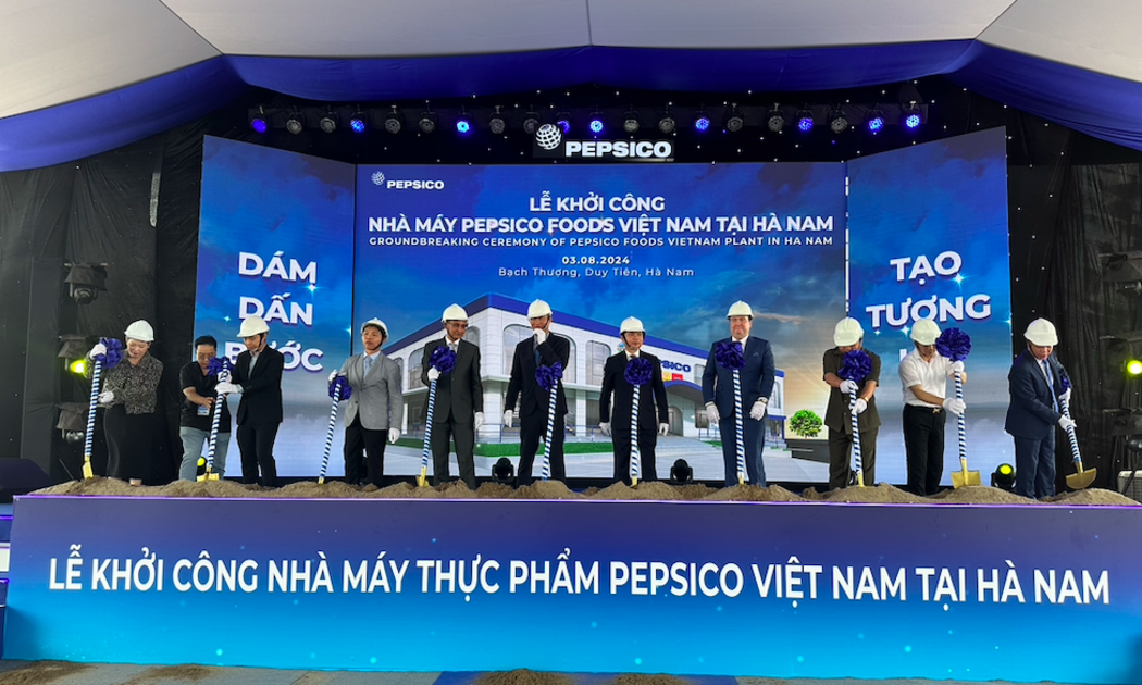 Lễ khởi công nhà máy PepsiCo Foods tại Hà Nam sáng 3/8 - Ảnh: Nam Anh.