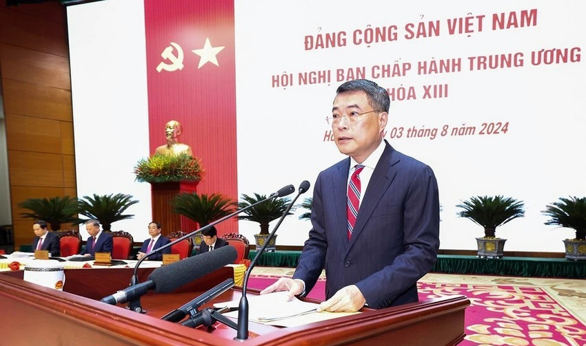 Ủy viên Bộ Chính trị, Bí thư Trung ương Đảng, Trưởng Ban Tổ chức Trung ương Lê Minh Hưng phát biểu tại hội nghị - Ảnh: VGP