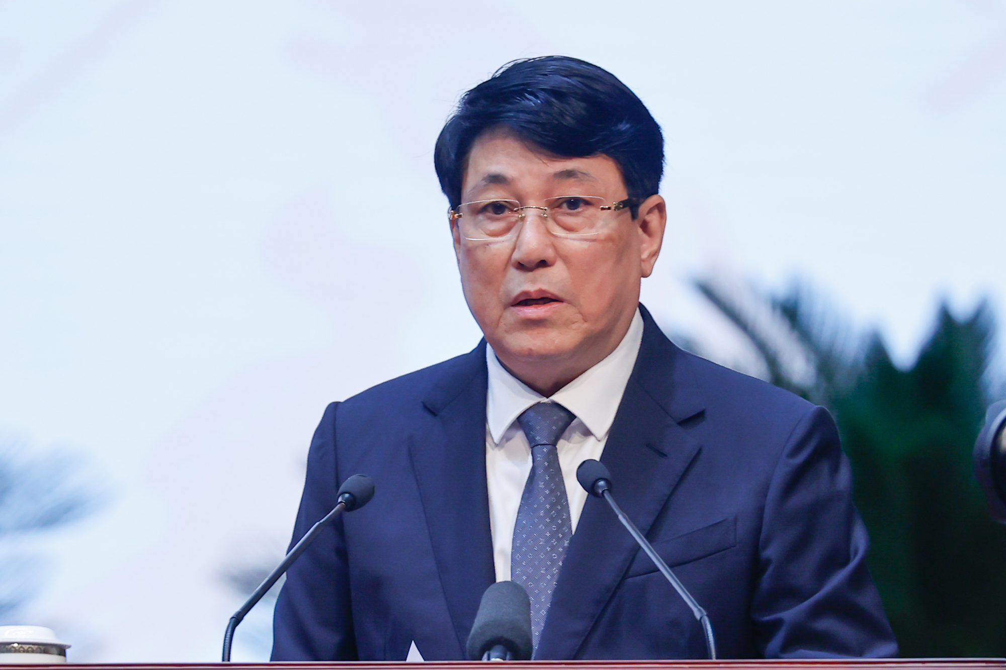 Đồng chí Lương Cường, Ủy viên Bộ Chính trị, Thường trực Ban Bí thư phát biểu khai mạc - Ảnh: VGP