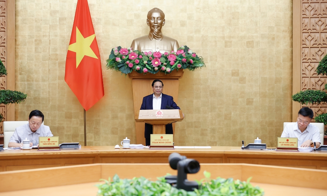 Thủ tướng Phạm Minh Chính phát biểu chỉ đạo tại phiên họp - Ảnh: VGP