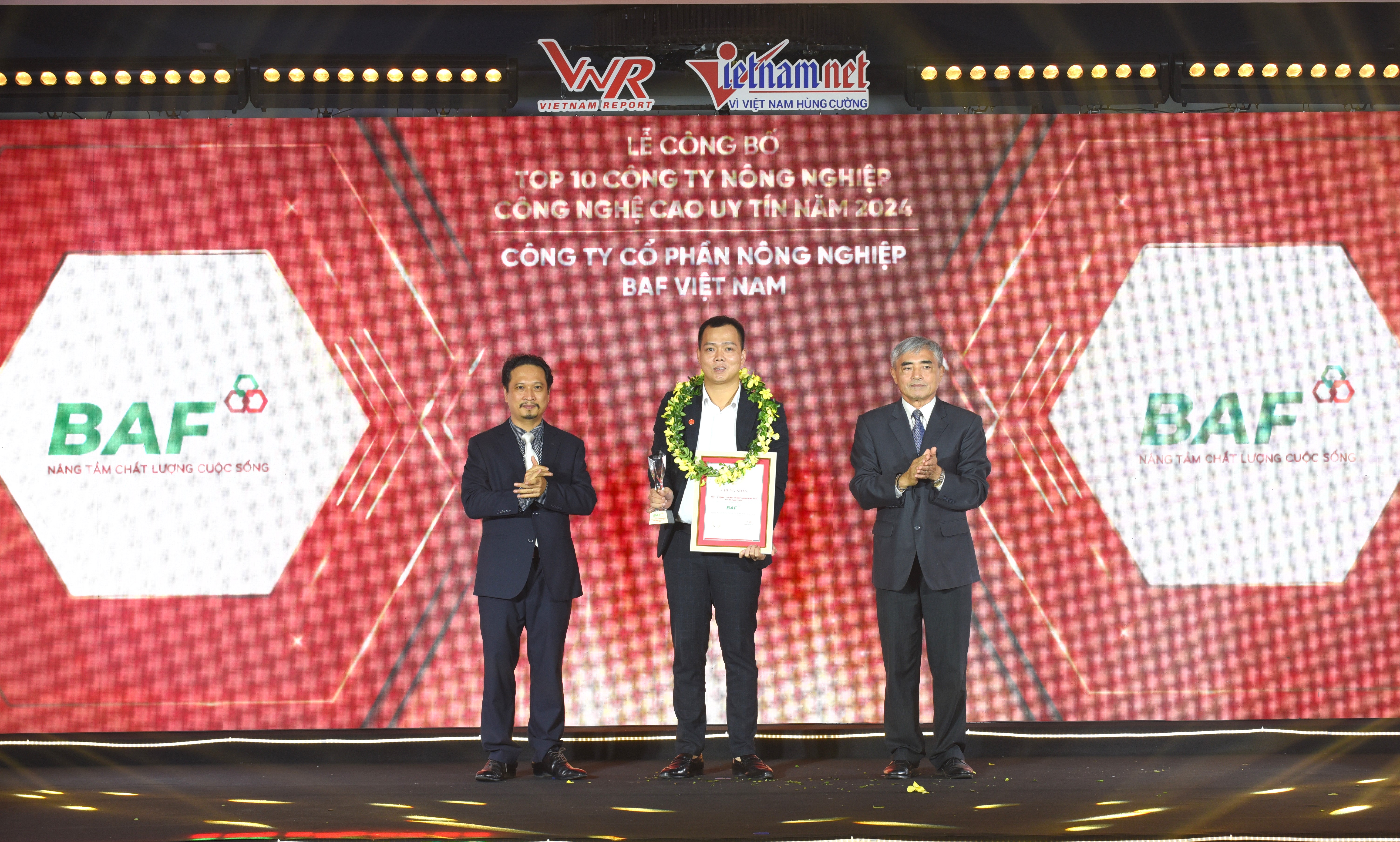 Công ty Cổ phần Nông nghiệp BAF Việt Nam được vinh danh TOP 10 Công ty Nông nghiệp công nghệ cao uy tín năm 2024.