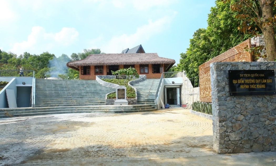 Công trình Di tích Trường dạy làm báo Huỳnh Thúc Kháng đã hoàn thành cơ bản các hạng mục chính. (Ảnh: Hội Nhà báo Việt Nam)