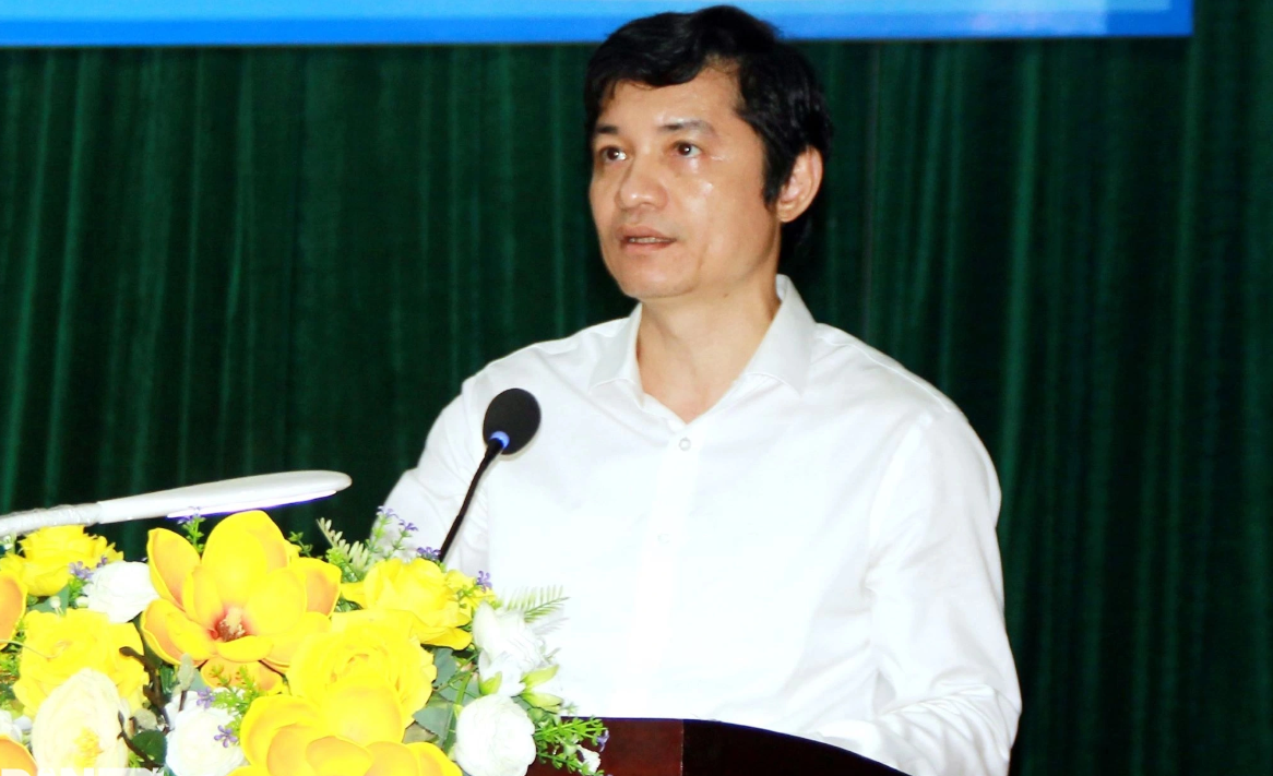 Ông Hoàng Ngọc Trung, Phó Giám đốc Sở Lao động Thuong binh và Xã hội Thanh Hóa phát biểu tại hội nghị