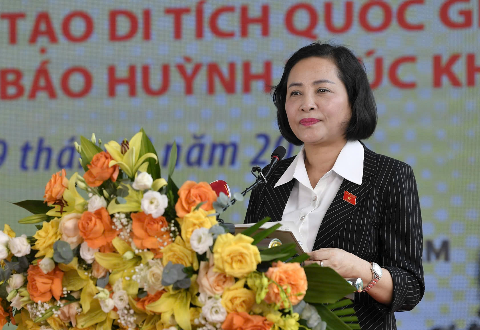 Phó Chủ tịch Quốc hội Nguyễn Thị Thanh phát biểu tại buổi lễ.