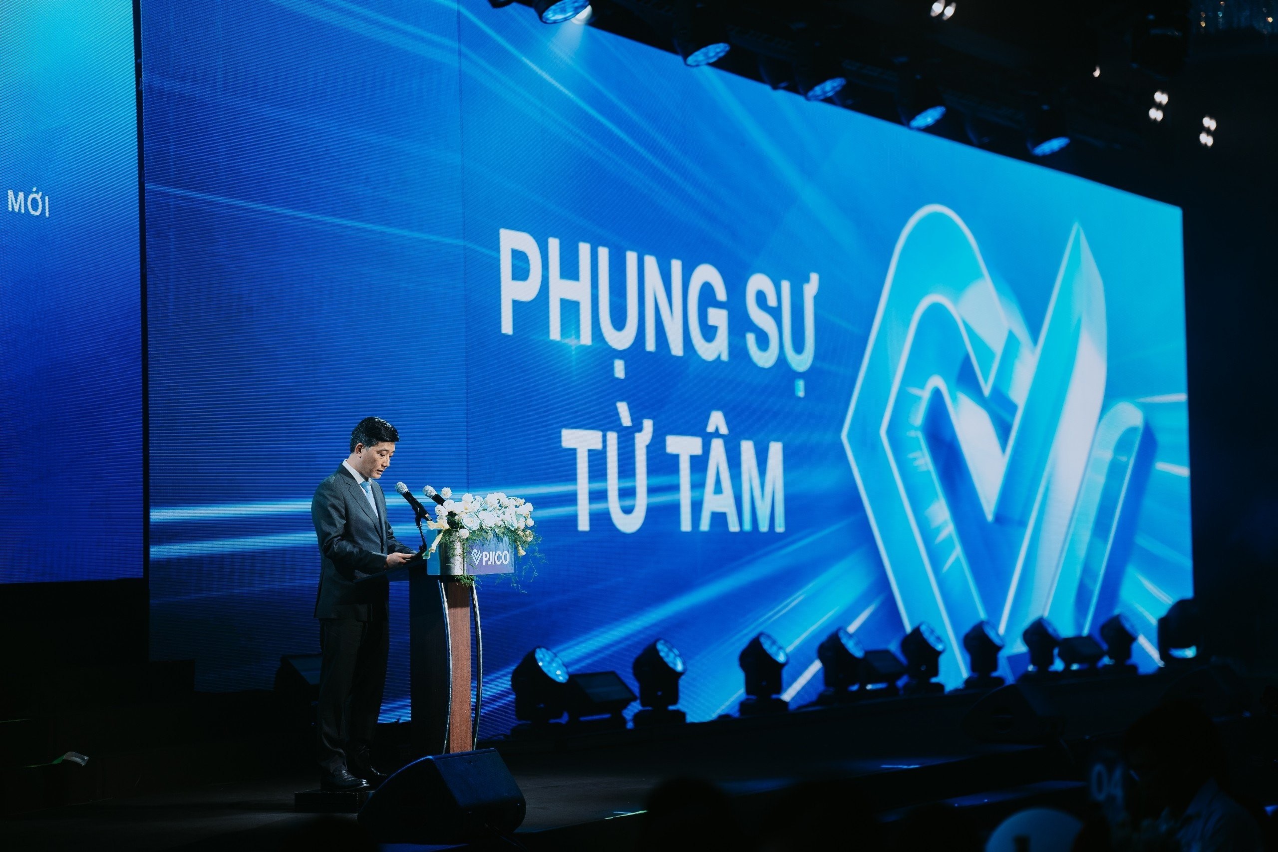 Chủ tịch HĐQT PJICO Phạm Thanh Hải khẳng định triết l&yacute; &ldquo;Phụng sự từ t&acirc;m&rdquo; cho giai đoạn ph&aacute;t triển mới của PJICO.