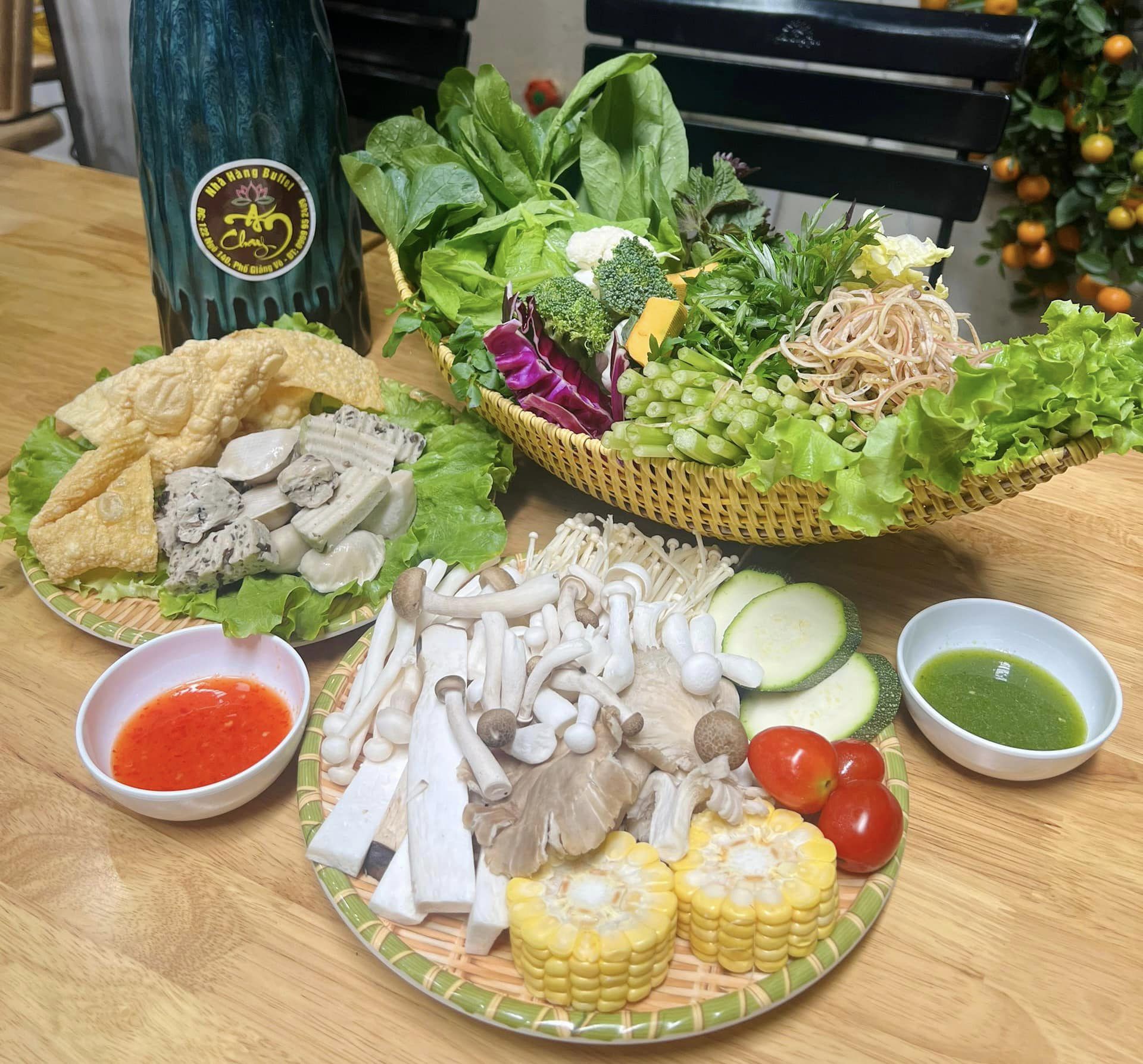 Món lẩu chay tại nhà hàng An chay (GiảngVõ, Hà Nội) được nhiều thực khách ưa thích.