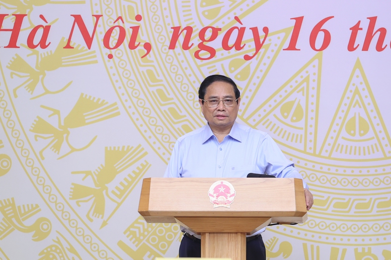 Thủ tướng nhấn mạnh phong trào thi đua yêu nước và công tác thi đua khen thưởng hợp thành sức mạnh nội sinh của dân tộc. Ảnh: VGP.
