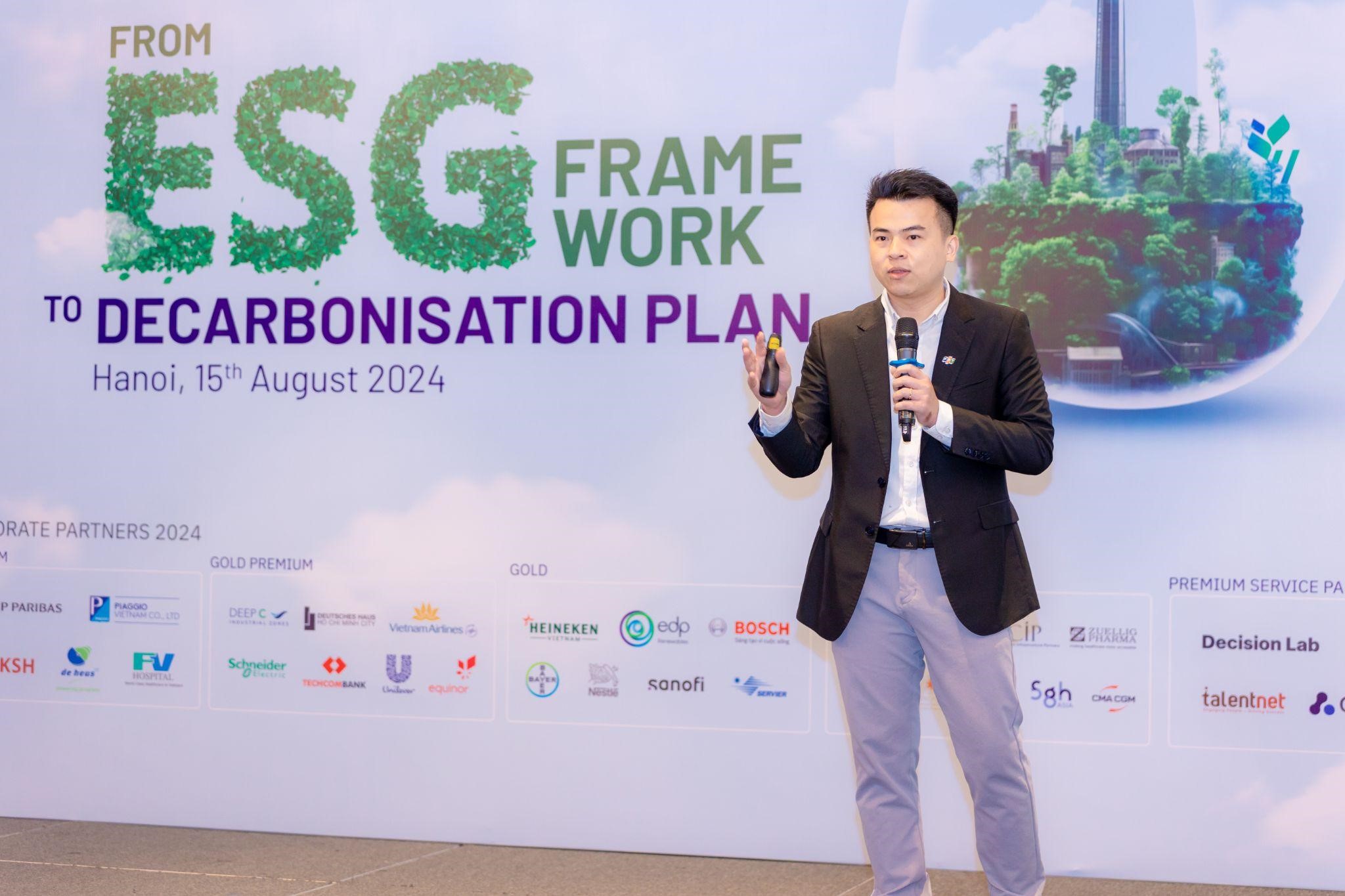 Ông Phạm Tuân - Đồng sáng lập giải pháp VertZéro, FPT IS, chia sẻ sáng kiến giúp doanh nghiệp thực hiện chuyển đổi xanh.