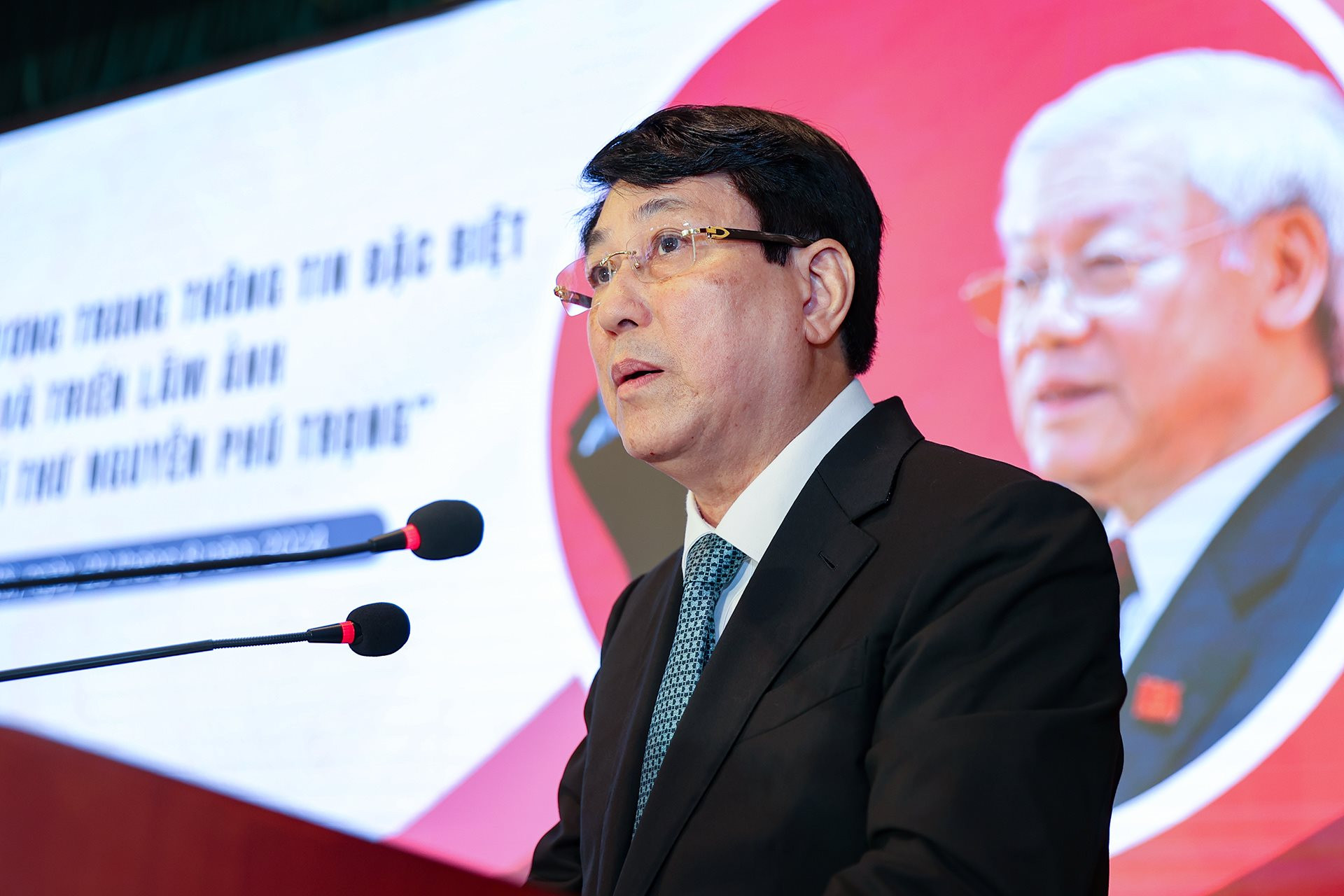 Đại tướng Lương Cường, Ủy viên Bộ Chính trị, Thường trực Ban Bí thư phát biểu chỉ đạo tại Lễ khai trương. Ảnh: Thành Đạt.