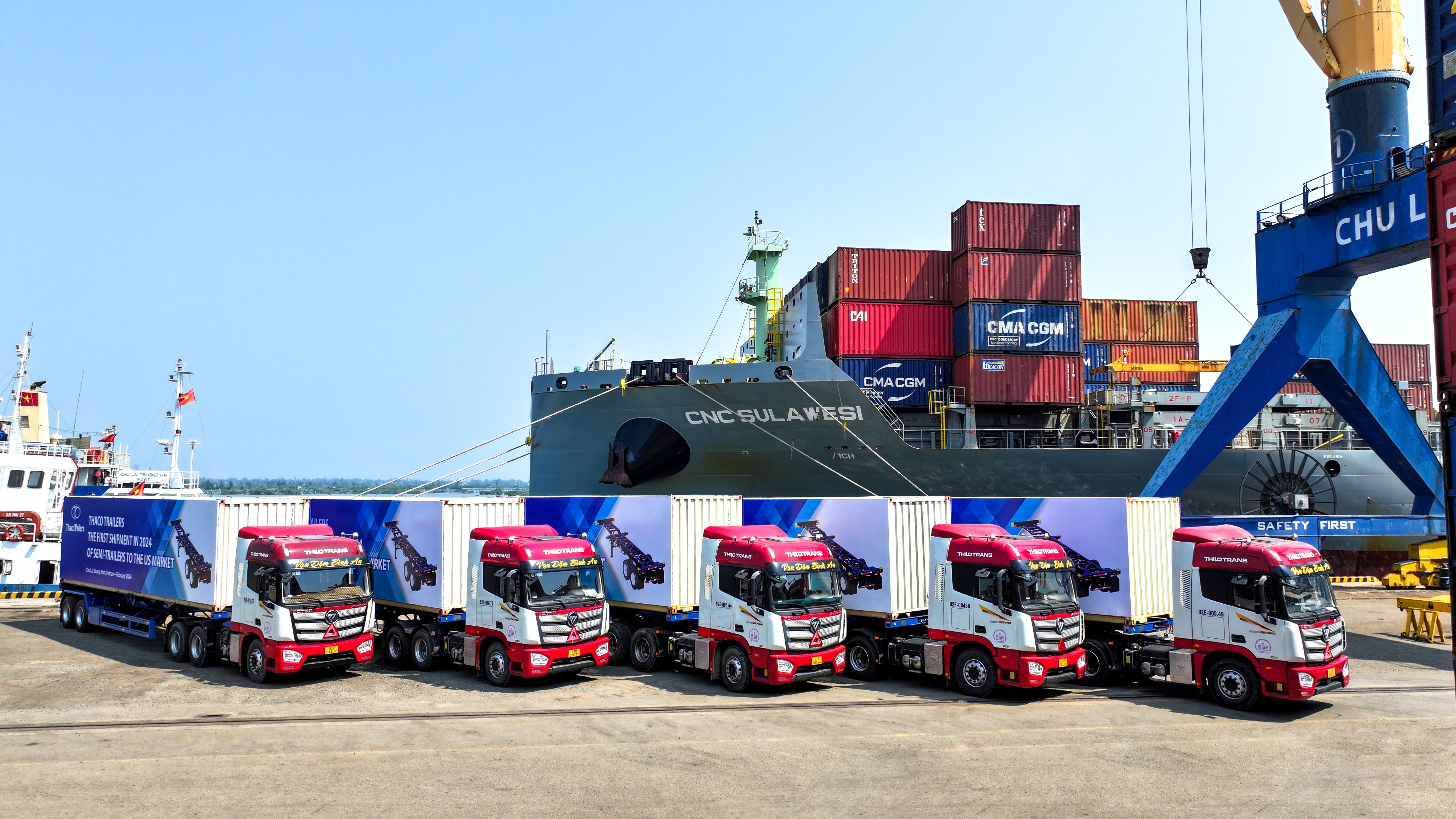 Xuất khẩu sơ mi rơ moóc thương hiệu Thaco Trailers sang thị trường Mỹ.