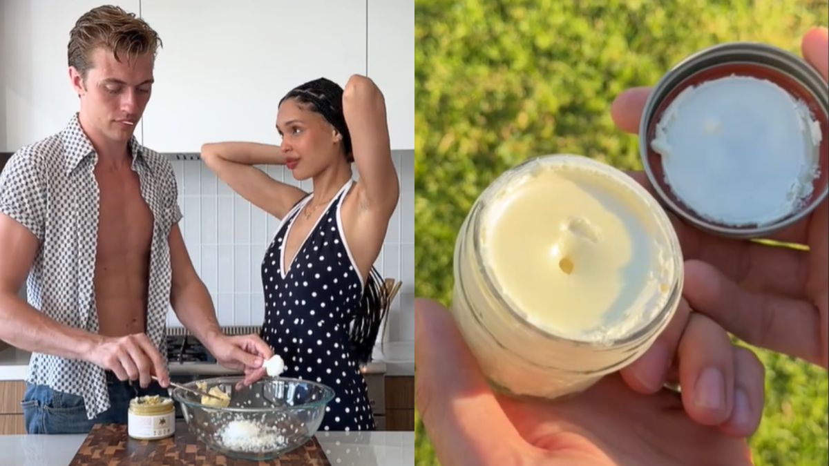Những hình ảnh tự chế kem chống nắng của Nara Smith và chồng.