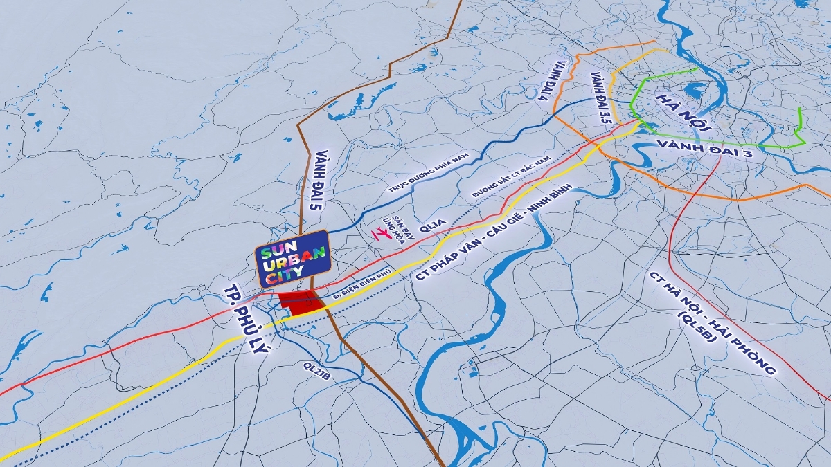 Mạng lưới giao th&ocirc;ng ho&agrave;n chỉnh kết nối Sun Urban City với H&agrave; Nội v&agrave; cả miền Bắc.