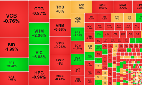 Nỗ lực kéo trụ không hiệu quả, cổ phiếu giảm la liệt