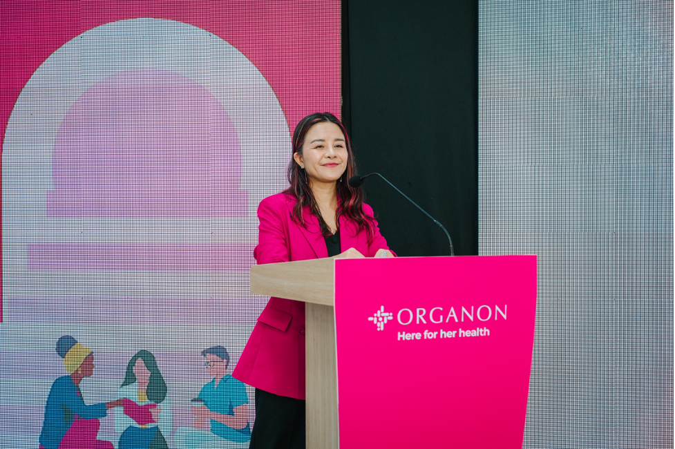Ms. Vo Thi Thuy Ha, Country Lead at Organon Vietnam, is addressing the launch event  