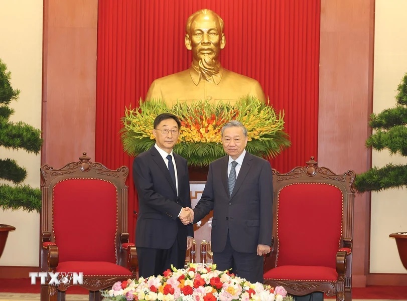 Tổng Bí thư, Chủ tịch nước Tô Lâm tiếp Bí thư Khu ủy Quảng Tây (Trung Quốc) - Ảnh: TTXVN