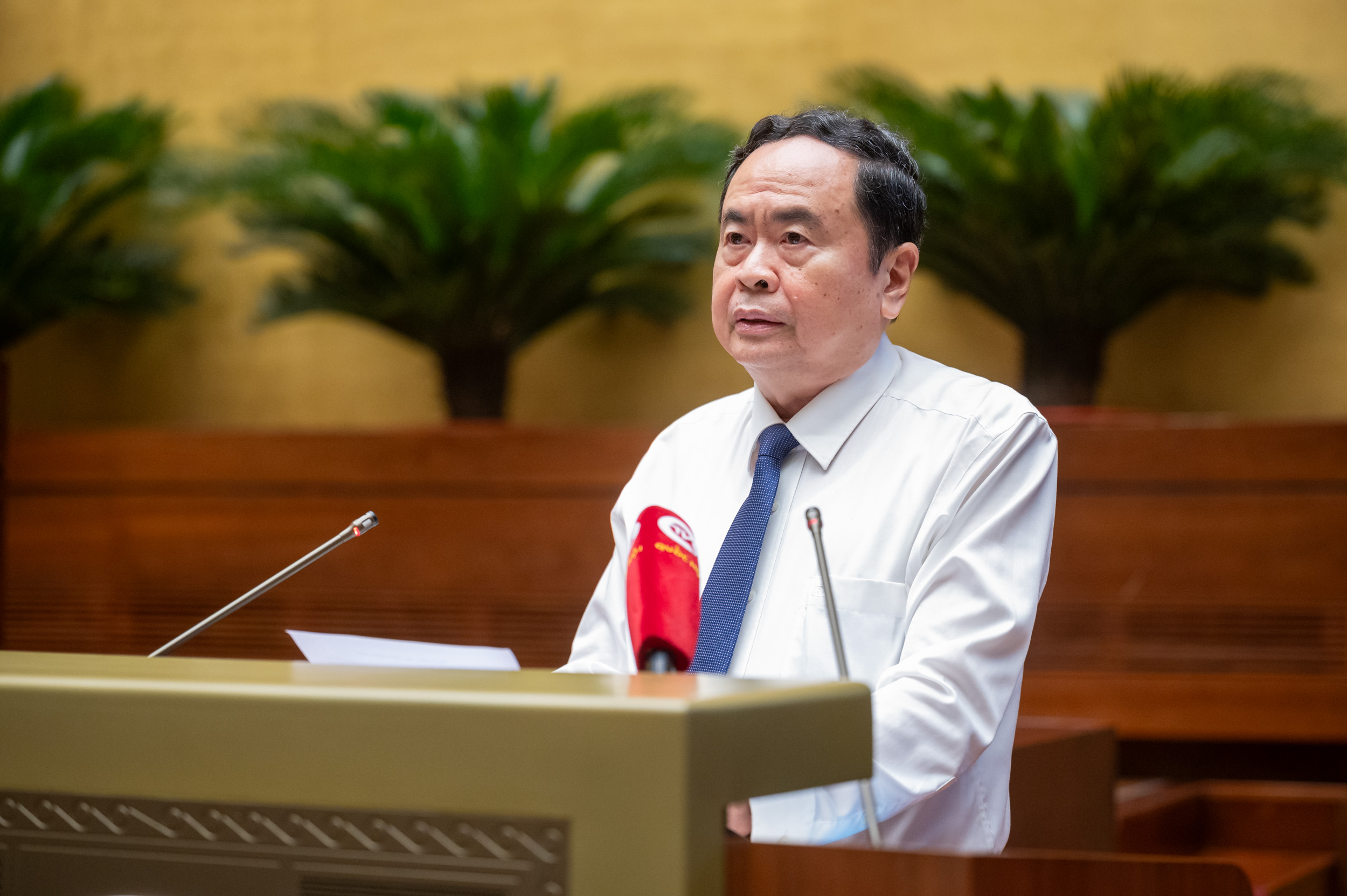 Chủ tịch Quốc hội Trần Thanh Mẫn phát biểu chỉ đạo hội thảo.
