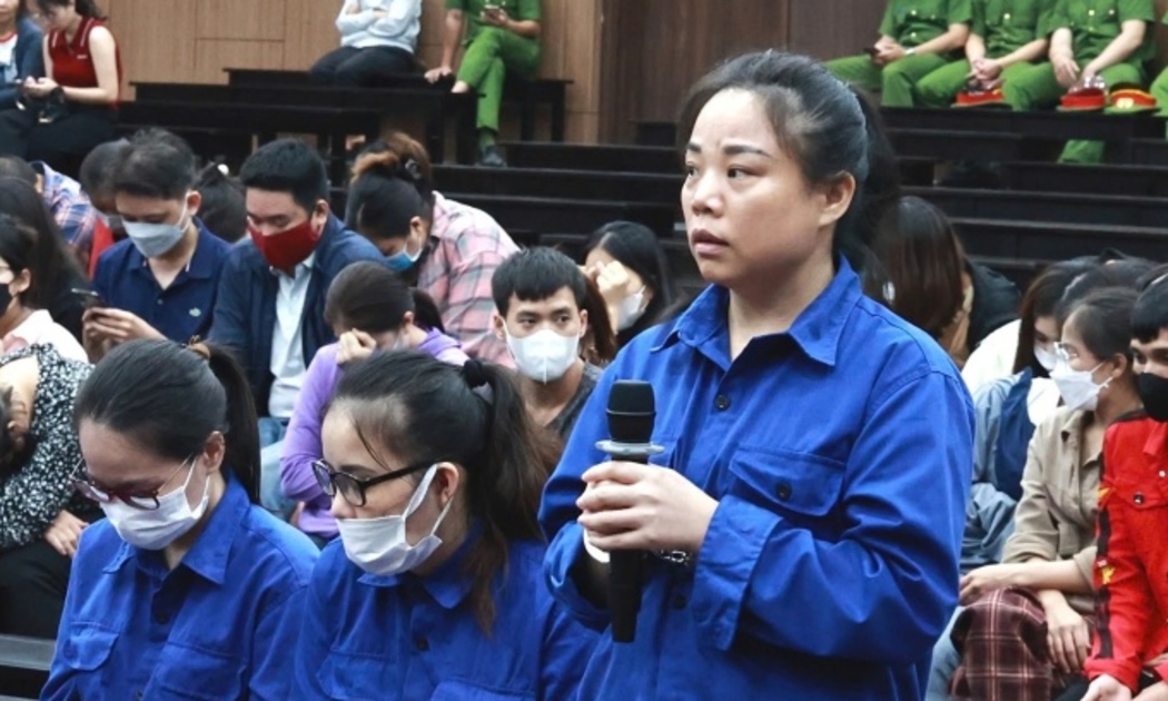 Các bị cáo tại tòa.